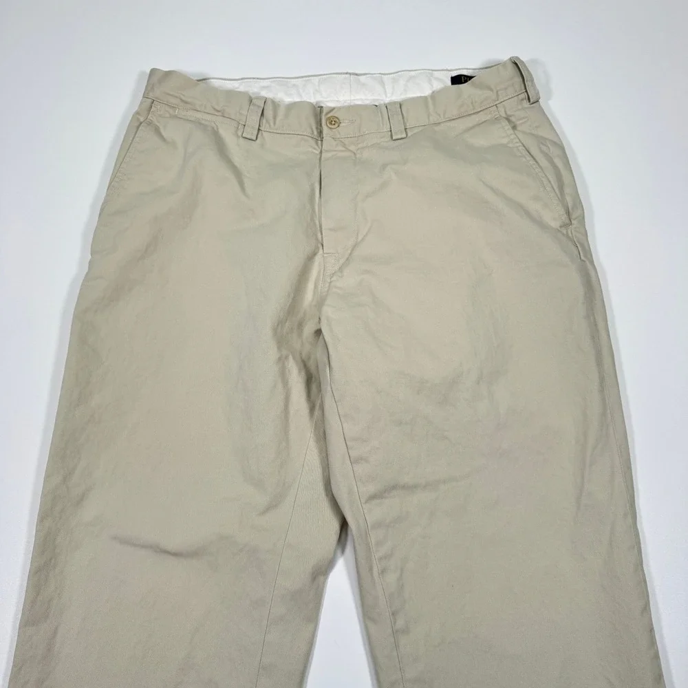 Polo Ralph Lauren Mens Chinos Pants 34x32 Khaki Classic Fit 100% Cotton Casual
